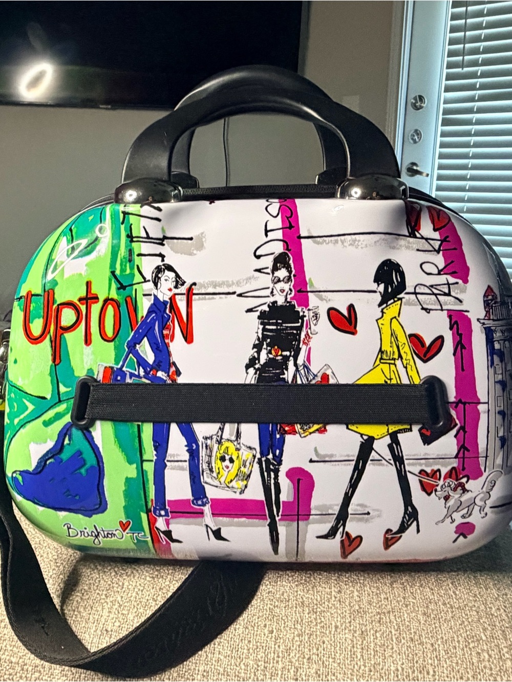 Brighton Illustrated Women’s Mini Bag in White, Green, Yellow, Blue